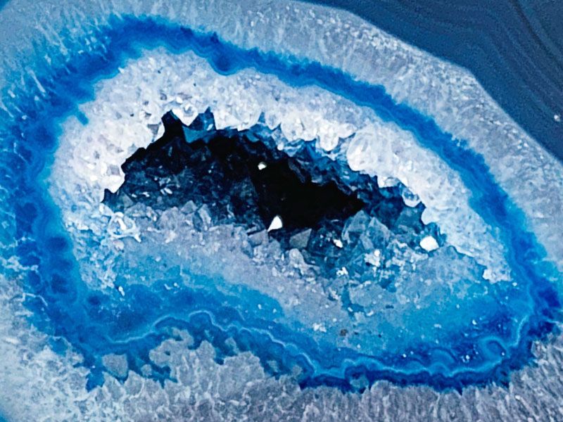 Cristal de ágata azul natural